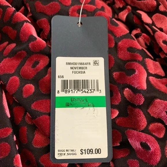 Rachel Roy Velvet Animal Print Faux Wrap Dress - Picture 12 of 14
